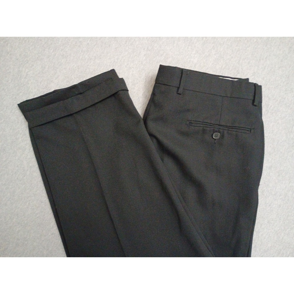 Monsieur by Givenchy Mens Black Pleated Cuffed Dress Pants Trousers 36R USA Made